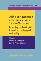 E-book, Doing SLA Research with Implications for the Classroom, John Benjamins Publishing Company