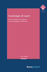 E-book, Contempt of court : Een meerwaarde voor de goede strafrechtspleging in Nederland?, Koninklijke Boom uitgevers