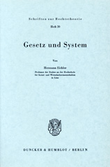eBook, Gesetz und System., Eichler, Hermann, Duncker & Humblot
