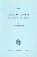 E-book, Person, Persönlichkeit und juristische Person., Nass, Gustav, Duncker & Humblot