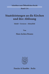 E-book, Staatsleistungen an die Kirchen und ihre Ablösung. : Inhalt - Grenzen - Aktualität., Brauns, Hans-Jochen, Duncker & Humblot