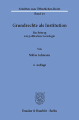 eBook, Grundrechte als Institution. : Ein Beitrag zur politischen Soziologie., Luhmann, Niklas, Duncker & Humblot