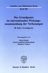 eBook, Das Grundgesetz im internationalen Wirkungszusammenhang der Verfassungen. : 40 Jahre Grundgesetz., Duncker & Humblot
