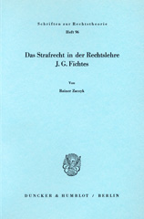 E-book, Das Strafrecht in der Rechtslehre J. G. Fichtes., Duncker & Humblot