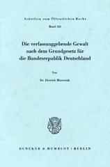 E-book, Die verfassunggebende Gewalt nach dem Grundgesetz für die Bundesrepublik Deutschland., Murswiek, Dietrich, Duncker & Humblot