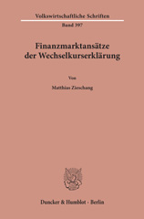 E-book, Finanzmarktansätze der Wechselkurserklärung., Duncker & Humblot