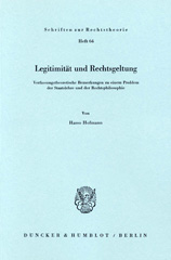 E-book, Legitimität und Rechtsgeltung. : Verfassungstheoretische Bemerkungen zu einem Problem der Staatslehre und der Rechtsphilosophie., Duncker & Humblot