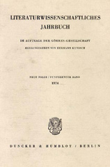 E-book, Literaturwissenschaftliches Jahrbuch., Duncker & Humblot