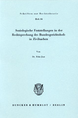 E-book, Soziologische Feststellungen in der Rechtsprechung des Bundesgerichtshofs in Zivilsachen., Duncker & Humblot