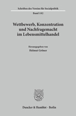 E-book, Wettbewerb, Konzentration und Nachfragemacht im Lebensmittelhandel., Duncker & Humblot