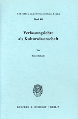 E-book, Verfassungslehre als Kulturwissenschaft., Duncker & Humblot