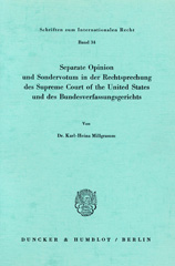 E-book, Seperate Opinion und Sondervotum in der Rechtsprechung des Supreme Court of the United States und des Bundesverfassungsgerichts., Millgramm, Karl-Heinz, Duncker & Humblot