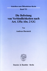 E-book, Die Befreiung von Verbindlichkeiten nach Art. 135a Abs. 2 GG., Haratsch, Andreas, Duncker & Humblot