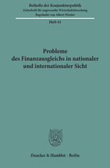 E-book, Probleme des Finanzausgleichs in nationaler und internationaler Sicht. : Tagungsband zur Jahresversammlung der Arbeitsgemeinschaft deutscher wirtschaftswissenschaftlicher Forschungsinstitute e. V. im Mai 1993 in Bonn, Duncker & Humblot