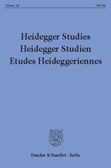 eBook, Heidegger Studies - HeideggerStudien - Etudes Heideggeriennes., Duncker & Humblot
