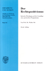 E-book, Der Rechtspositivismus. : Kritische Würdigung auf der Grundlage eines juristischen Pragmatismus., Ott, Walter, Duncker & Humblot