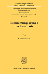 E-book, Bestimmungsgründe der Sparquote., Duncker & Humblot