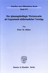 E-book, Der planungsbedingte Wertzuwachs als Gegenstand städtebaulicher Verträge., Duncker & Humblot