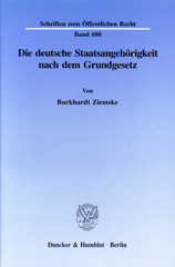 E-book, Die deutsche Staatsangehörigkeit nach dem Grundgesetz., Ziemske, Burkhardt, Duncker & Humblot