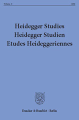 eBook, Heidegger Studies - Heidegger Studien - Etudes Heideggeriennes., Duncker & Humblot