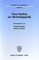 E-book, Neue Studien zur Rechtslinguistik. : Dem Gedenken an Bernd Jeand'Heur., Duncker & Humblot
