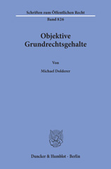 E-book, Objektive Grundrechtsgehalte., Dolderer, Michael, Duncker & Humblot