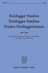eBook, Heidegger Studies - Heidegger Studien - Etudes Heideggeriennes. : 1989-2009 - Twenty Years of "Beiträge zur Philosophie (Vom Ereignis)" : The Impact and the Work Ahead., Duncker & Humblot
