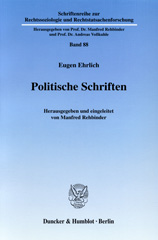 E-book, Politische Schriften. : Hrsg. und eingeleitet von Manfred Rehbinder., Ehrlich, Eugen, Duncker & Humblot