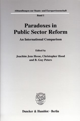E-book, Paradoxes in Public Sector Reform : An International Comparison., Duncker & Humblot