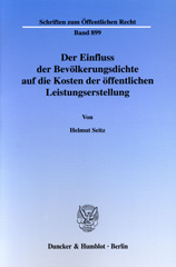 E-book, Der Einfluss der Bevölkerungsdichte auf die Kosten der öffentlichen Leistungserstellung., Duncker & Humblot
