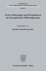 E-book, Erste Erfahrungen und Perspektiven der Europäischen Währungsunion., Duncker & Humblot