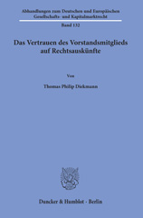 E-book, Das Vertrauen des Vorstandsmitglieds auf Rechtsauskünfte., Duncker & Humblot