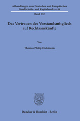 eBook, Das Vertrauen des Vorstandsmitglieds auf Rechtsauskünfte., Duncker & Humblot