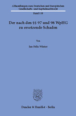 E-book, Der nach den 97 und 98 WpHG zu ersetzende Schaden., Duncker & Humblot