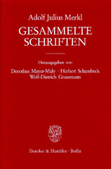 E-book, Gesammelte Schriften. : Verwaltungsrecht - Zeitgenossen und Gedanken. Zweiter Teilband. Hrsg. von Dorothea Mayer-Maly - Herbert Schambeck - Wolf-Dietrich Grussmann., Duncker & Humblot
