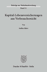 E-book, Kapital-Lebensversicherungen aus Verbrauchersicht., Duncker & Humblot