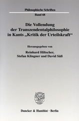 E-book, Die Vollendung der Transzendentalphilosophie in Kants "Kritik der Urteilskraft"., Duncker & Humblot