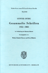 E-book, Gesammelte Schriften 1952 - 1983 : In Verbindung mit Hartmut Maurer hrsg. von Walter Schmitt Glaeser - Peter Häberle, Duncker & Humblot