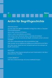m, Archiv für Begriffsgeschichte. Band 47, Felix Meiner Verlag