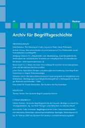 m, Archiv für Begriffsgeschichte. Band 49, Felix Meiner Verlag
