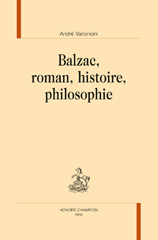 E-book, Balzac, roman, histoire, philosophie, Honoré Champion