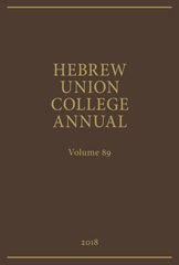 eBook, Hebrew Union College Annual : 2018, ISD