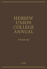 E-book, Hebrew Union College Annual : 2018, ISD