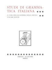 Fascicolo, Studi di grammatica italiana : XXXVIII, 2019, Le Lettere