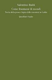 eBook, Come frantumi di mondi : teoria della prosa e logica delle emozioni in Gadda, Baldi, Valentino, Quodlibet