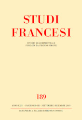 Heft, Studi francesi : 189, 3, 2019, Rosenberg & Sellier