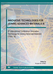 E-book, Innovative Technologies for Joining Advanced Materials IX, Trans Tech Publications Ltd
