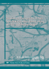 E-book, Studies on Conversion of FA's and FFA's to Alkyl Esters Using WCO's of Different Origin, Trans Tech Publications Ltd