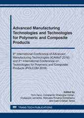 E-book, Advanced Manufacturing Technologies and Technologies for Polymeric and Composite Products, Trans Tech Publications Ltd