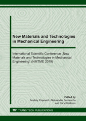 E-book, New Materials and Technologies in Mechanical Engineering, Trans Tech Publications Ltd